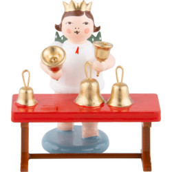 Engel mit Krone und Handglockenspiel - 6,5 cm