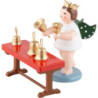 Angel with Crown and Bells at Table - 6,5 cm / 2.6 inch