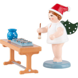 Christmas Angel with Hat and Gingerbread at Table - 6,5 cm / 2.6 inch