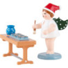 Christmas Angel with Hat and Gingerbread at Table - 6,5 cm / 2.6 inch