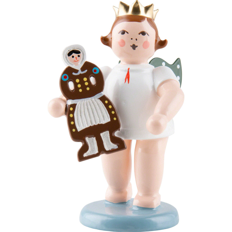 Angel with Crown and Gingerbread Woman - 6,5 cm / 2.6 inch