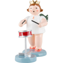 Angel with Crown and Small Orchestral Drum - 6,5 cm / 2.6 inch