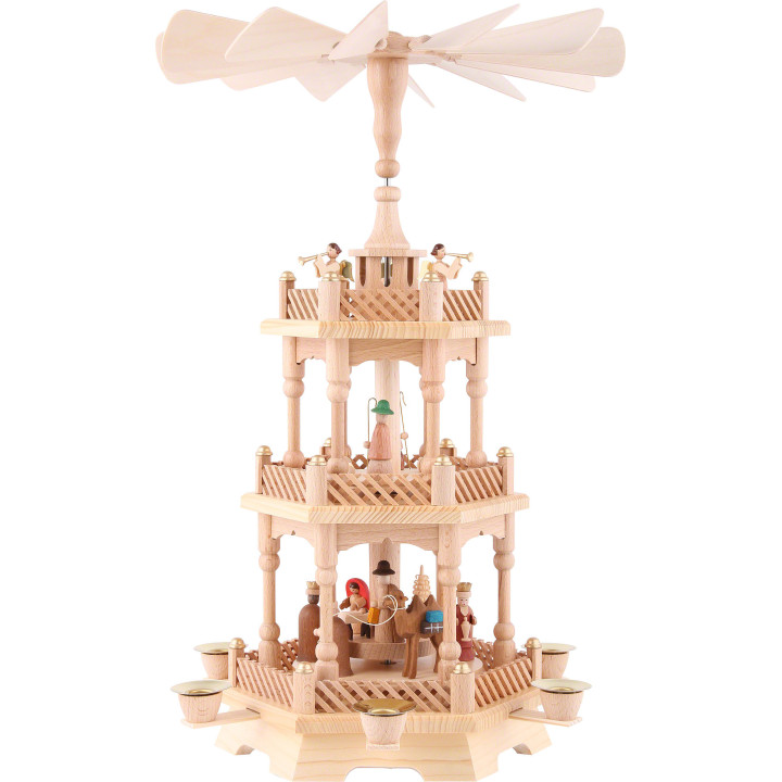 3-Tier Pyramid - Nativity, Natural 49 cm / 19.5 inch