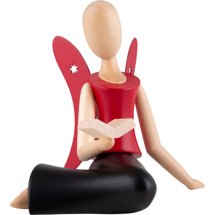 Sternkopf Angel Sitting with Book Black-Rod - 12,5 cm / 4.9 inch