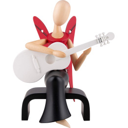 Sternkopf Engel mit Gitarre sitzend - 15,5 cm