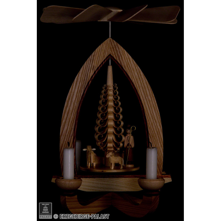 1-stöckige Pyramide Schafe - natur - 28 cm