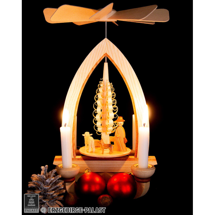 1-stöckige Pyramide Schafe - natur - 28 cm