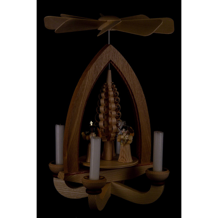 1-stöckige Pyramide Langrockengel mit Falten - natur - 28 cm