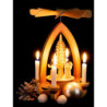 1-Tier Pyramid - Long-Skirt Angels with Pleated Skirts - Natural - 28 cm / 11 inch