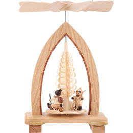 1-stöckige Pyramide Weihnachtsmotiv - natur - 26 cm