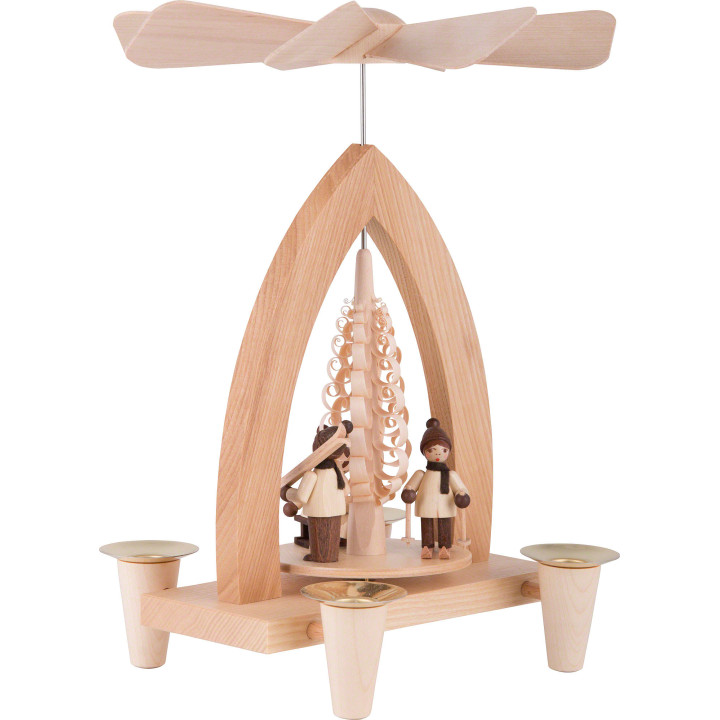 1-stöckige Pyramide Winterkinder - natur - 26 cm