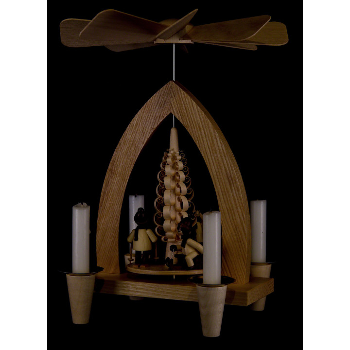 1-stöckige Pyramide Winterkinder - natur - 26 cm