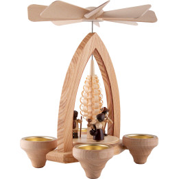 1-stöckige Pyramide Waldleute - natur - 26 cm