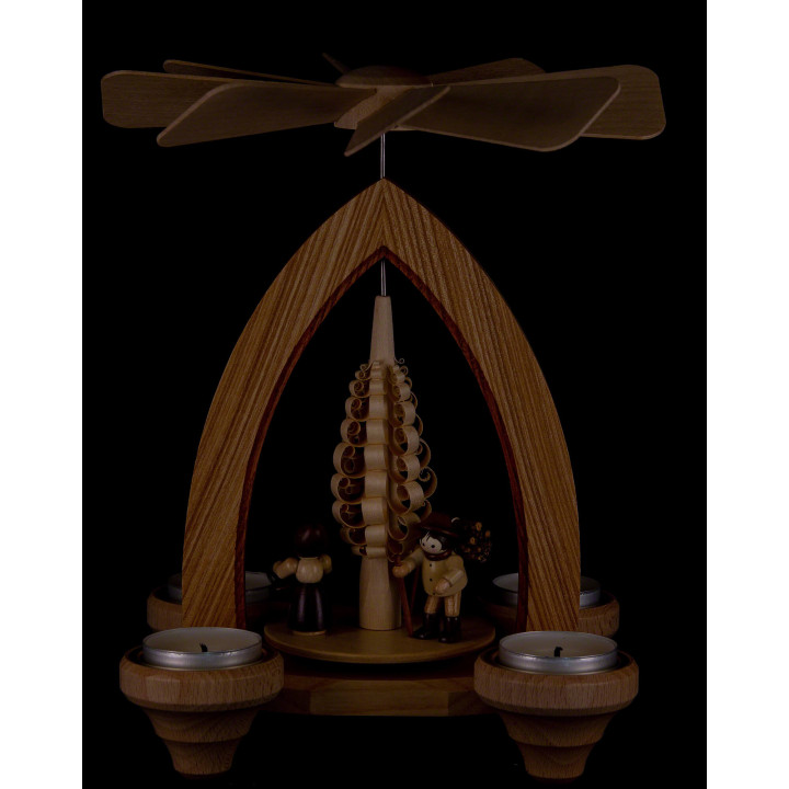 1-stöckige Pyramide Waldleute - natur - 26 cm
