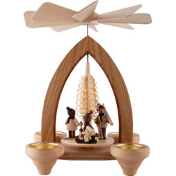 1-Tier Pyramid - Winter Children - Natural - 26 cm / 10.2 inch