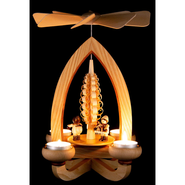 1-stöckige Pyramide Striezelkinder - natur - 28 cm