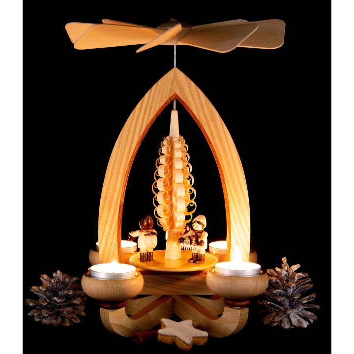 1-stöckige Pyramide Striezelkinder - natur - 28 cm