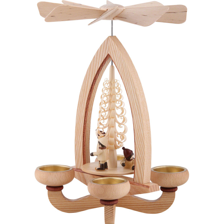 1-stöckige Pyramide Eisläufer - natur - 28 cm