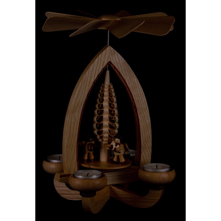 1-stöckige Pyramide Handelsleute - natur - 28 cm