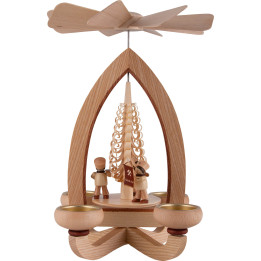 1-stöckige Pyramide Bergmannszug - natur - 28 cm