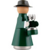 The Incense Cone Man with Hat and Cap Green - 15 cm / 5.9 inch