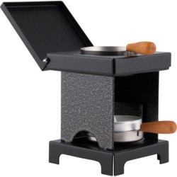 Hockerkocher "Unner Klaaner" silber-schwarz - 9 cm