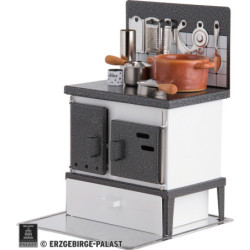 Smoking Stove - Kitchen Stove White-Silver - 21 cm / 8.3 inch