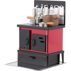 Räucherofen Küchenherd rot-schwarz - 21 cm