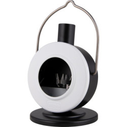 Räucherofen Scheibenofen Weiß/Schwarz - 12 cm