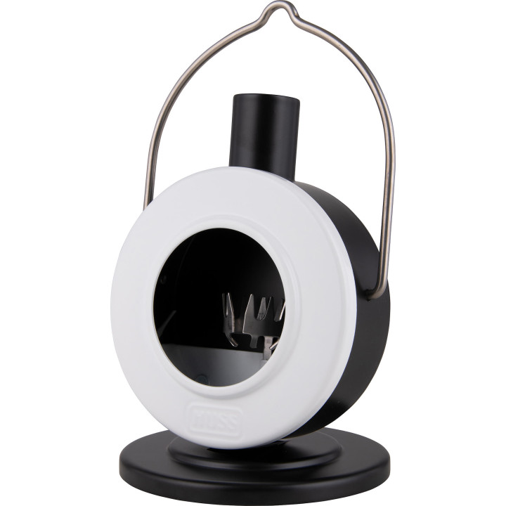 Räucherofen Scheibenofen Weiß/Schwarz - 12 cm