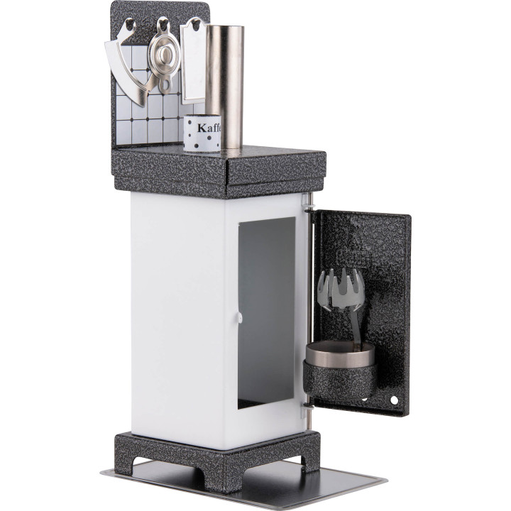 Smoking Stove - The Classic White/Silver - 19 cm / 7.5 inch