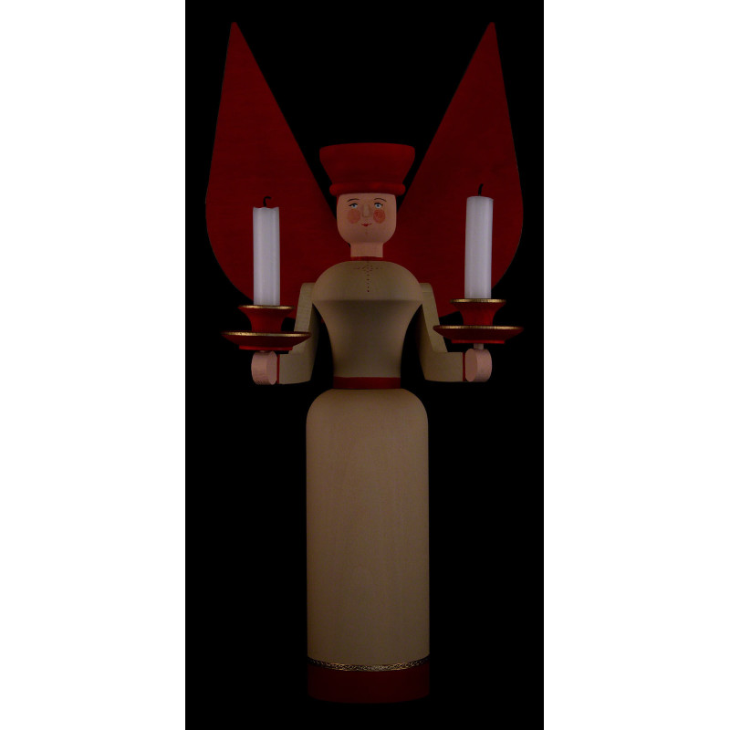 Light Angel Natural with Red Wings - 40 cm / 15.7 inch