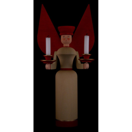 Light Angel Natural with Red Wings - 40 cm / 15.7 inch