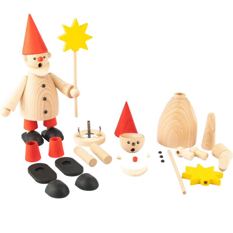 Bastelset Räuchermännchen Wichtel mit Stern - 22 cm