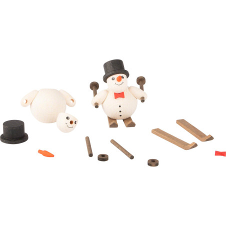 Bastelset Schneemann auf Ski mit Zylinder - 6 cm