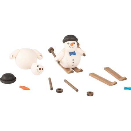 Bastelset Schneemann auf Ski mit Melone - 6 cm