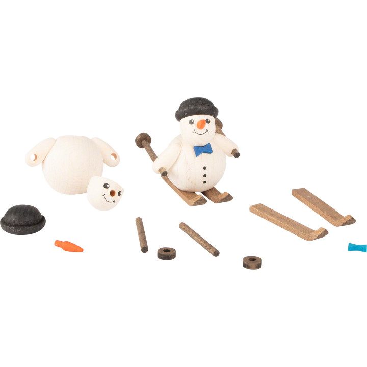 Bastelset Schneemann auf Ski mit Melone - 6 cm