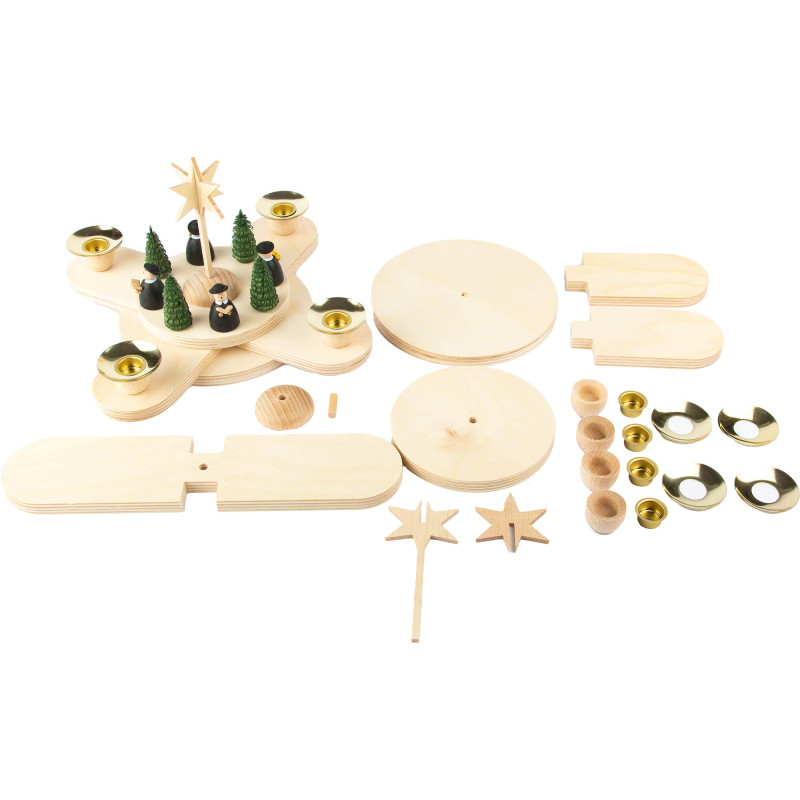 Handicraft Set - Cross Candle Holder without Figurines - 13 cm / 5.1 inch