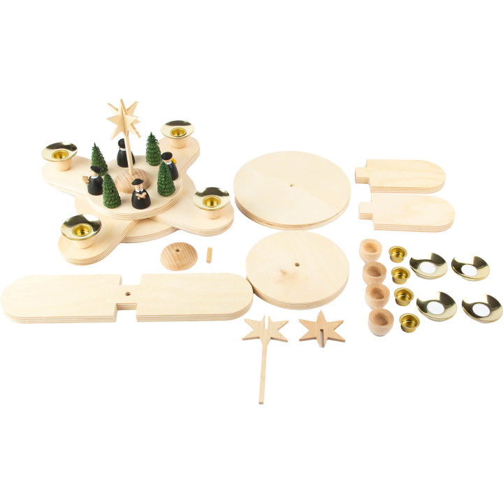 Handicraft Set - Cross Candle Holder without Figurines - 13 cm / 5.1 inch
