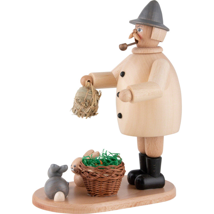 Räuchermännchen Kaninchenzüchter natur - 19 cm
