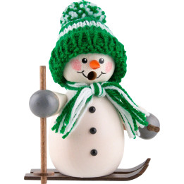 Smoker - Snowman on Ski Green - 15 cm / 5.9 inch