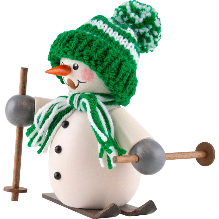 Smoker - Snowman on Ski Green - 15 cm / 5.9 inch