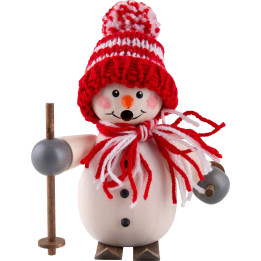 Smoker - Snowman on Ski Red - 15 cm / 5.9 inch