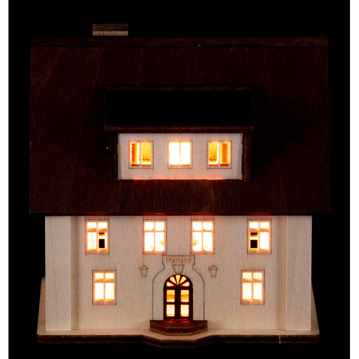 Lighted House - Rectory - 9,5 cm / 3.7 inch