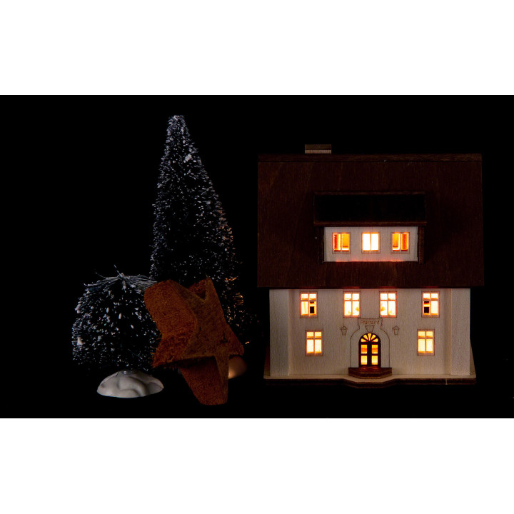 Lighted House - Rectory - 9,5 cm / 3.7 inch