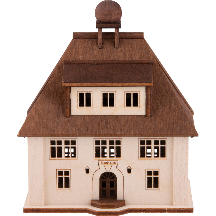 Lighted House - Town Hall - 9,5 cm / 3.7 inch