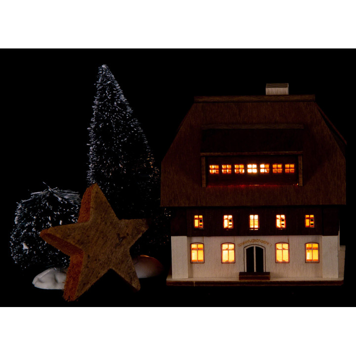 Lighted House - "Spielzeugschachtel" - 9,5 cm / 3.7 inch