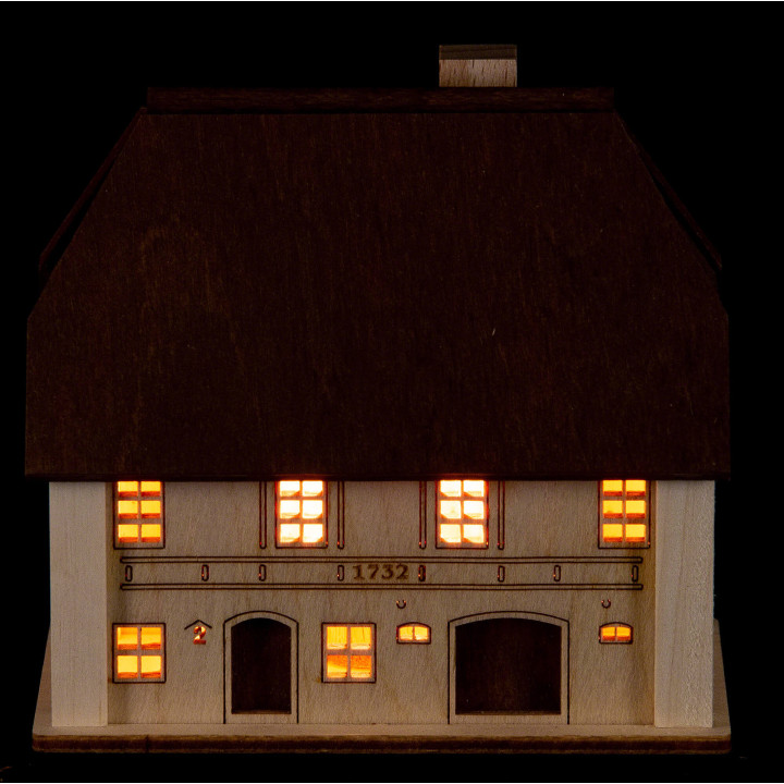 Lighted House - Farmhouse - 9,5 cm / 3.7 inch