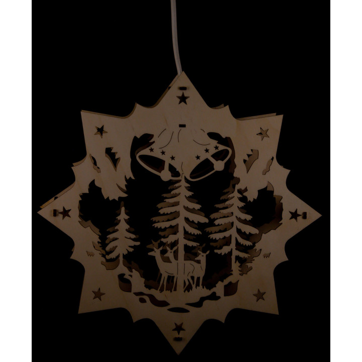 Window Picture - Deer in the Forest - 27 cm / 10.6 inch