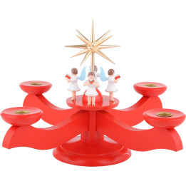 Candle Holder - Advent Red - 29x29x26 cm / 11.4x11.4x10.2 inch